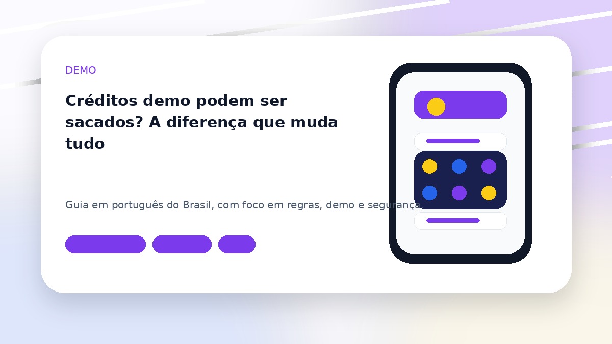 Créditos demo podem ser sacados? A diferença que muda tudo